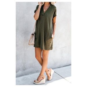 🆕 casual v-neck t-shirt dress